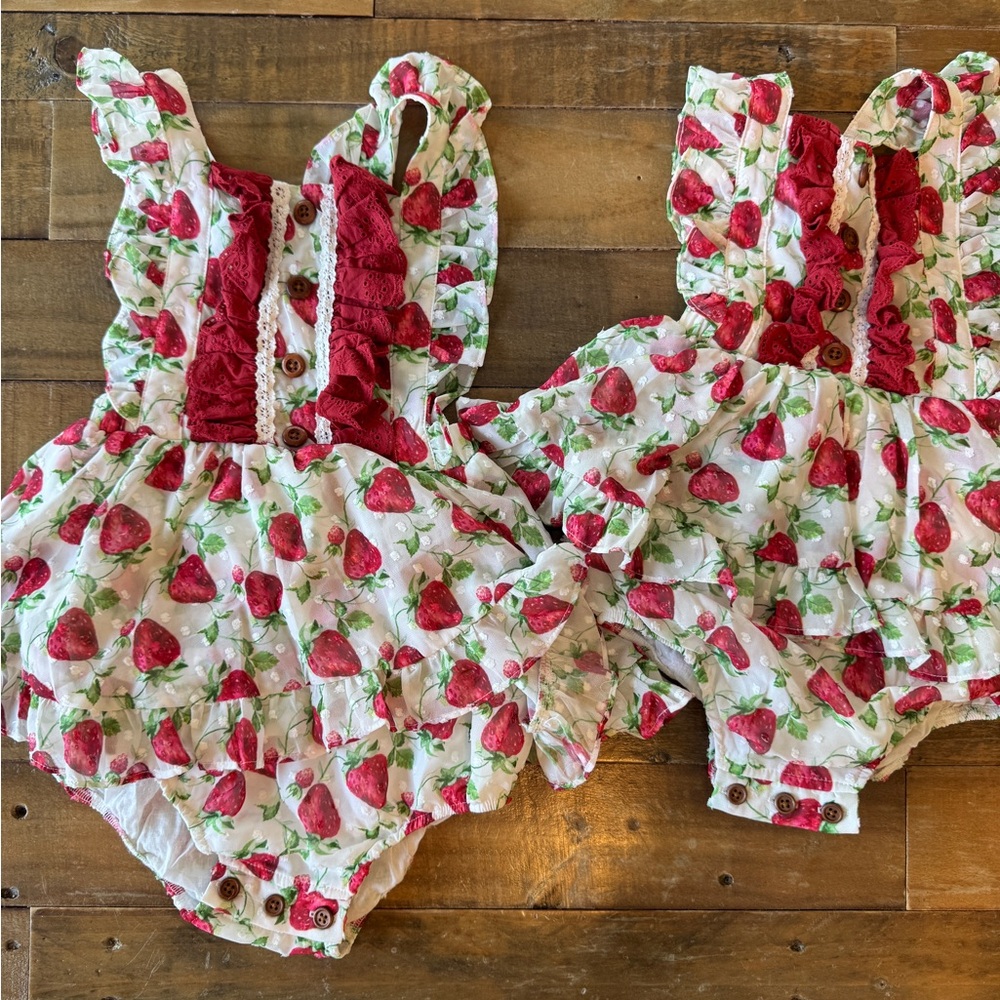 Sister Set Strawberry Romper